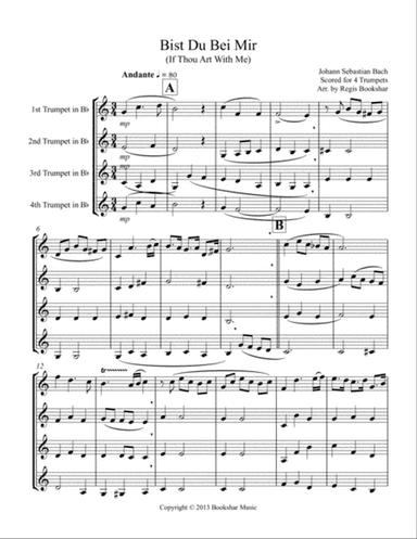 Bist Du Bei Mir (Trumpet Quartet)
