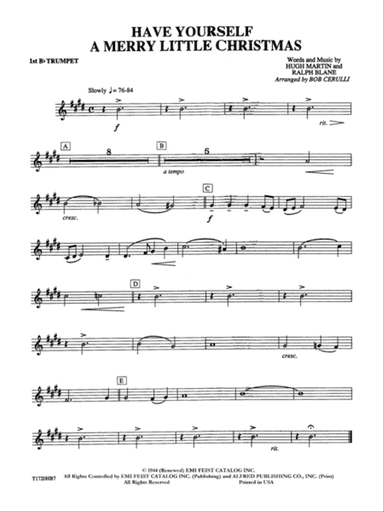Have Yourself a Merry Little Christmas: 1st B-flat Trumpet
