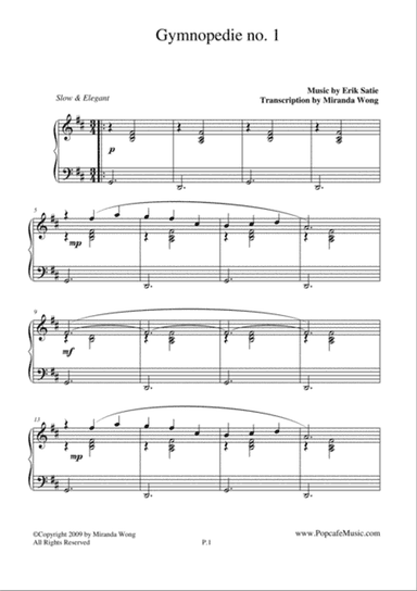 Gymnopedie No.1 - Famous Piano Music No.5