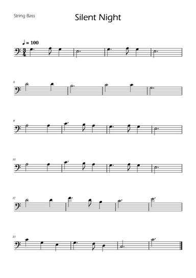 Silent Night - String Bass