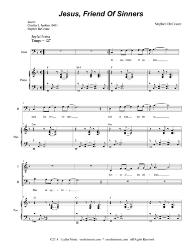 Jesus, Friend Of Sinners (2-part choir - (TB)