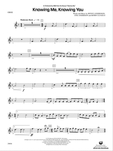 Knowing Me, Knowing You (As performed by ABBA from the musical Mamma Mia): Oboe