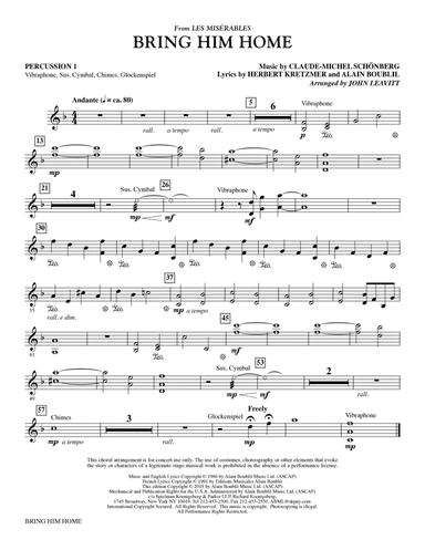 Bring Him Home (from Les Miserables) (arr. John Leavitt) - Percussion 1