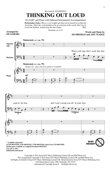 Thinking Out Loud (arr. Ed Lojeski)