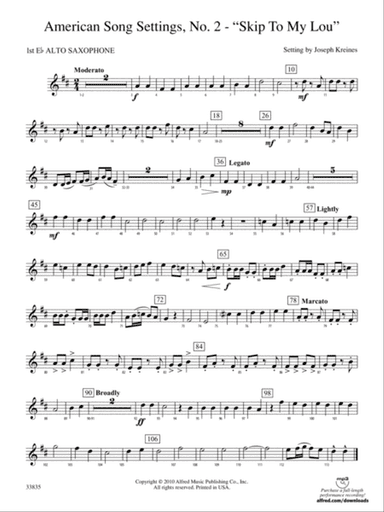 American Song Settings, No. 2: E-flat Alto Saxophone