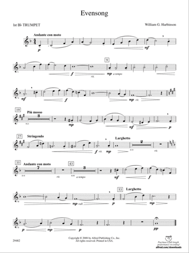 Evensong: 1st B-flat Trumpet