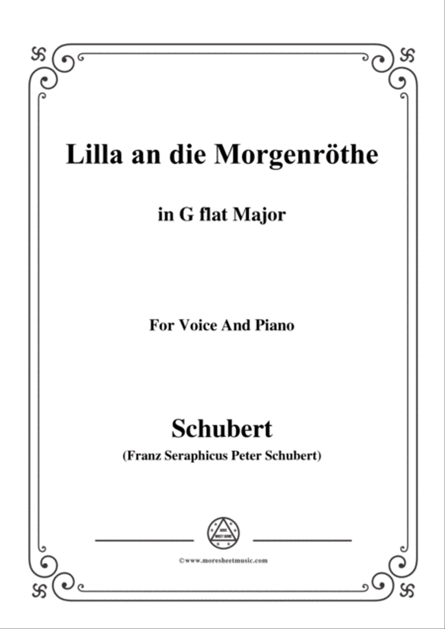 Schubert-Lilla an die Morgenröte,in G flat Major,for Voice&Piano