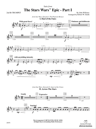 Suite from the Star Wars Epic -- Part I: 2nd B-flat Trumpet