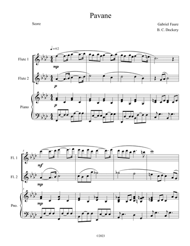 Pavane (Flute Duet with Piano Accompaniment)