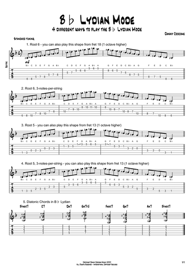 Bb Lydian Mode (4 Ways to Play)