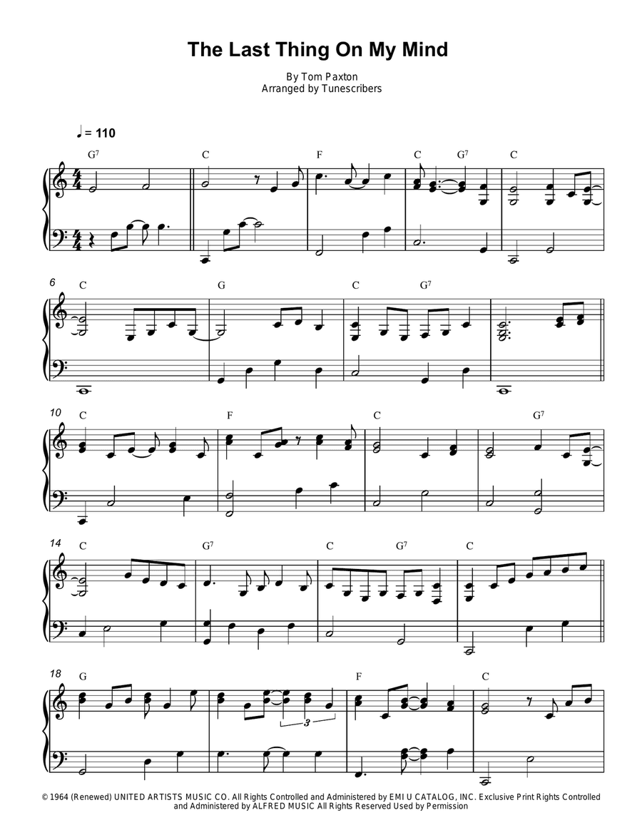 The Last Thing On My Mind