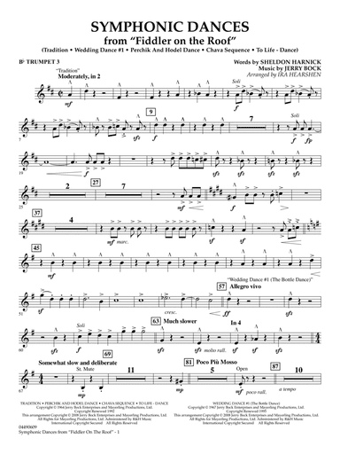 Symphonic Dances (from Fiddler On The Roof) (arr. Ira Hearshen) - Bb Trumpet 3