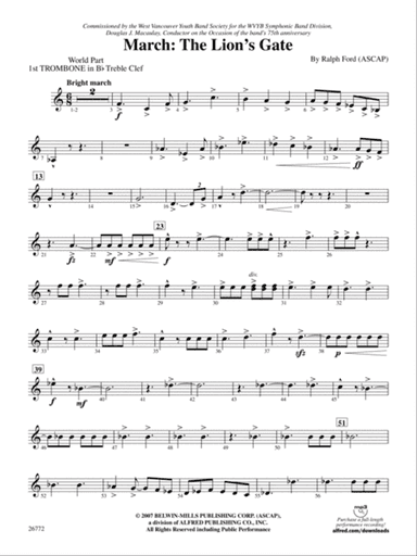 March: (wp) 1st B-flat Trombone T.C.