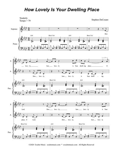 How Lovely Is Your Dwelling Place (for 2-part choir - (SA)