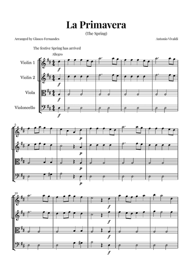 La Primavera (The Spring) by Vivaldi - String Quartet