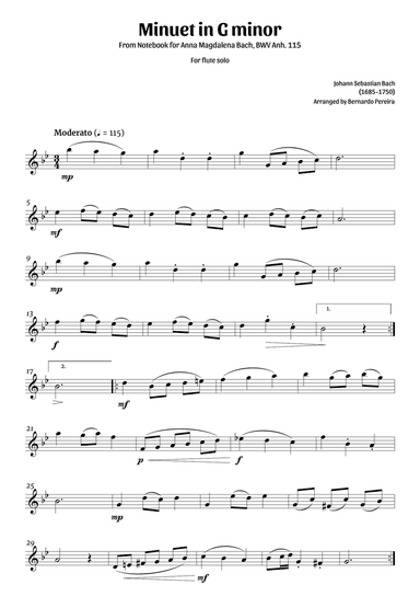 Minuet in G minor (flute solo)