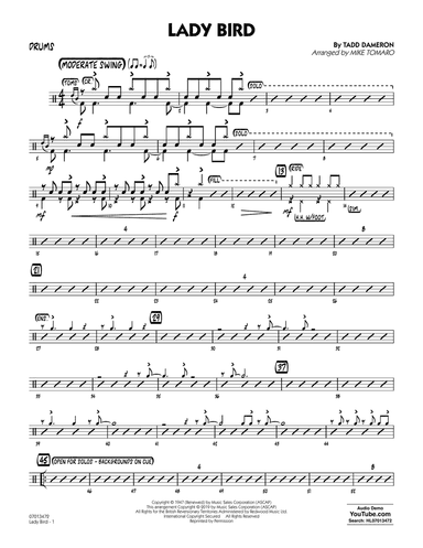 Lady Bird (arr. Mike Tomaro) - Drums