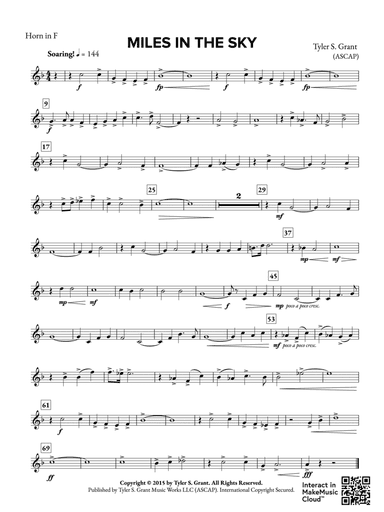 Miles in the Sky: 1st F Horn