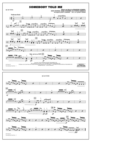 Somebody Told Me (arr. Conaway & Fingers) - Quad Toms