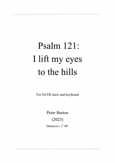 I lift my eyes to the hills