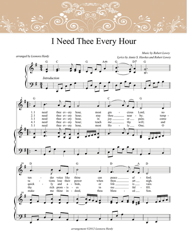 I Need Thee Every Hour