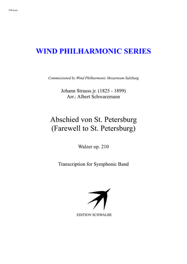 Farwell to St. Petersburg by Johann Strauss jr.