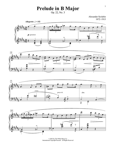 Prelude In B Major, Op. 22, No. 3
