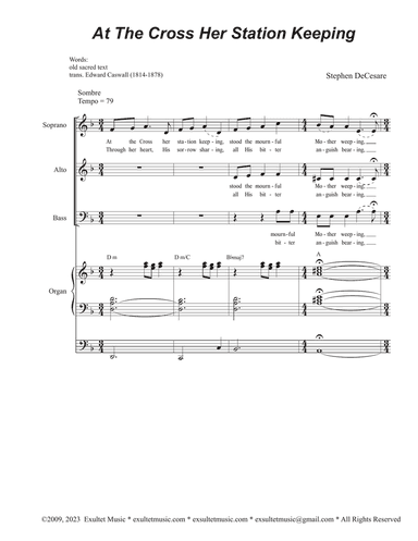 At The Cross Her Station Keeping (Vocal Trio - (SAB)