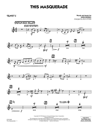This Masquerade (arr. Rick Stitzel) - Trumpet 2