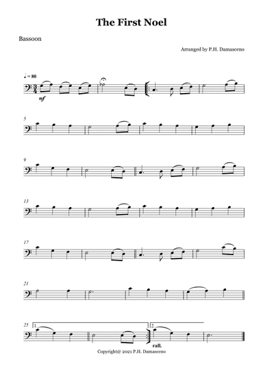The First Noel - Bassoon Solo
