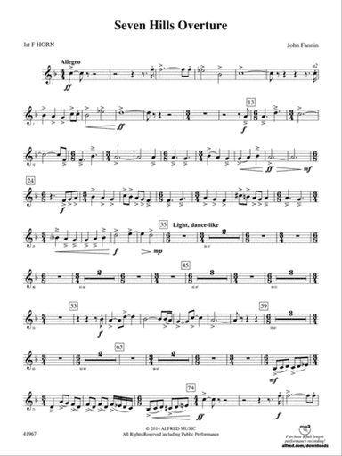 Seven Hills Overture: 1st F Horn