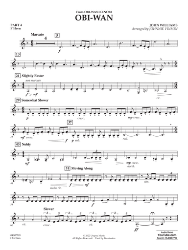 Obi-Wan (arr. Johnnie Vinson) - Pt.4 - F Horn