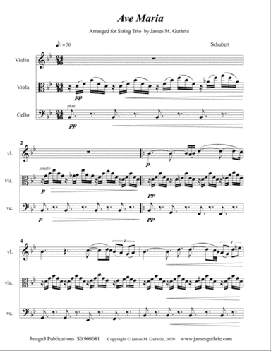 Schubert: Ave Maria for String Trio