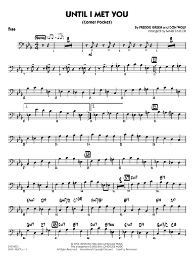 Until I Met You (Corner Pocket) (arr. Mark Taylor) - Bass