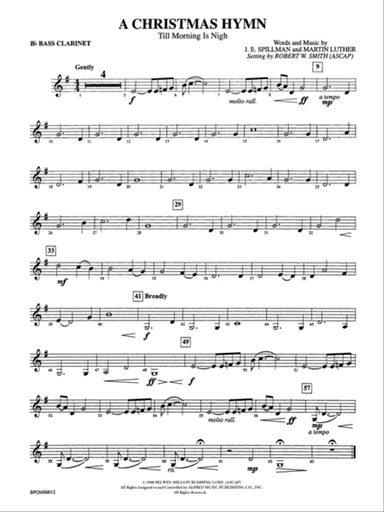 A Christmas Hymn: B-flat Bass Clarinet