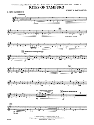 Rites of Tamburo: E-flat Alto Saxophone