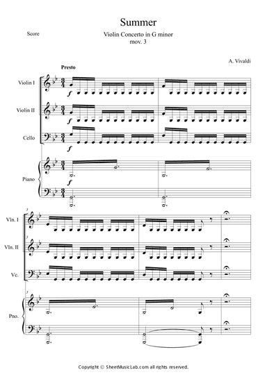 The Four Seasons: Summer 3rd Movement "Strom "