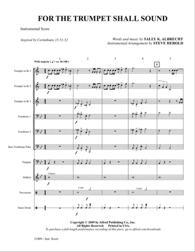For the Trumpet Shall Sound: Score