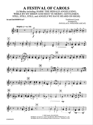 A Festival of Carols (A Medley): 1st & 2nd F Horns