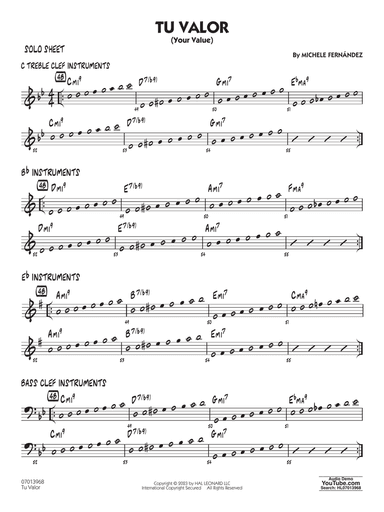 Tu Valor (Your Value) - Solo Sheet