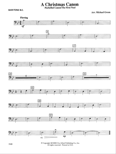 A Christmas Canon (Pachelbel Canon / The First Noel): Baritone B.C.