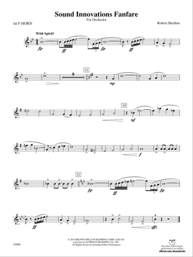 Sound Innovations Fanfare: 1st F Horn