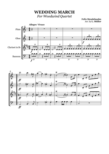 Wedding March - Woodwind
