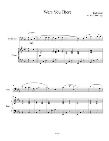 Were You There (Trombone Solo with Piano Accompaniment)