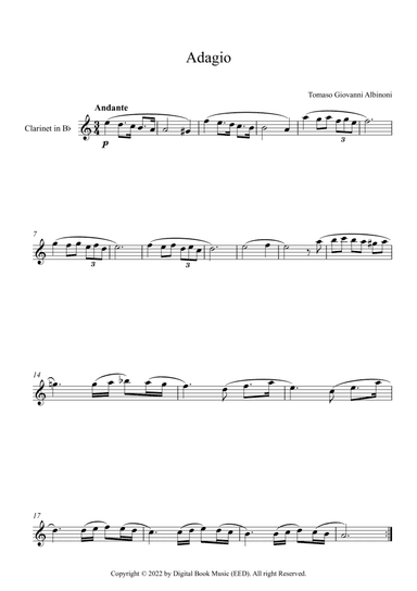 Adagio (In G Minor) - Tomaso Giovanni Albinoni (Clarinet)