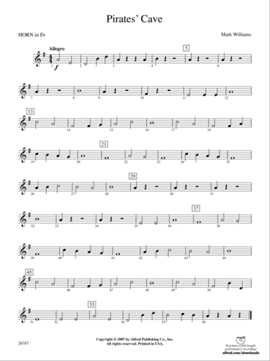Pirates' Cave: (wp) 1st Horn in E-flat