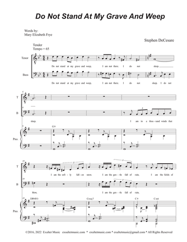 Do Not Stand At My Grave And Weep (2-part choir - (TB)