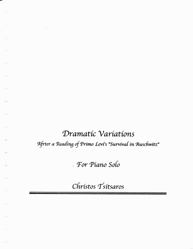Dramatic Variations After a Reading of Primo Levi's "Survival in Auschwitz"