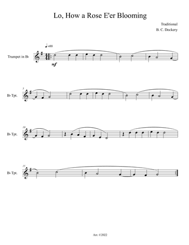 Lo, How a Rose E'er Blooming (Trumpet Solo)