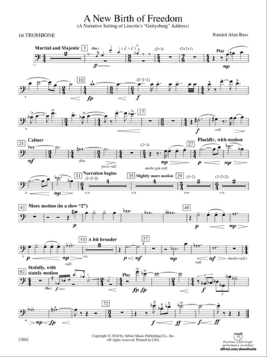 A New Birth of Freedom: 1st Trombone